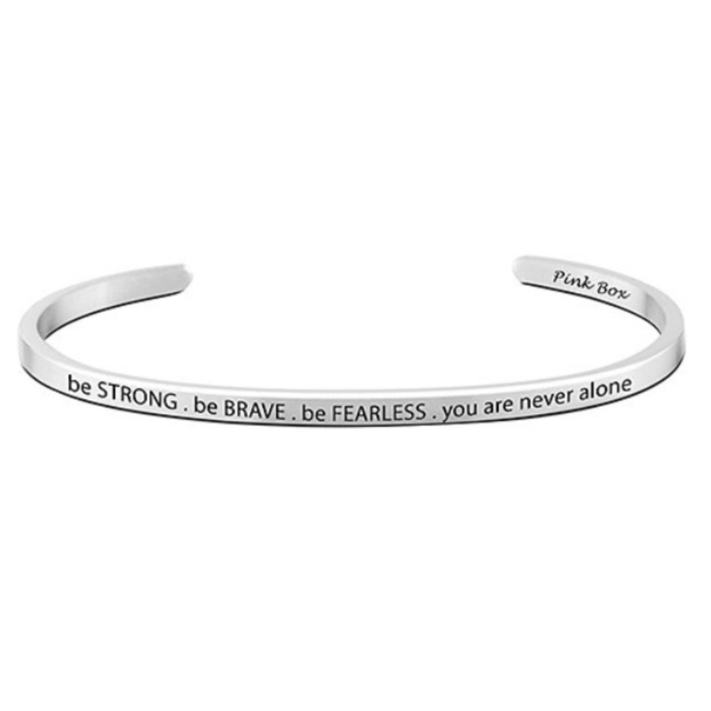 Stainless Steel ‘Be Strong/Brave/Fearless’ Cuff